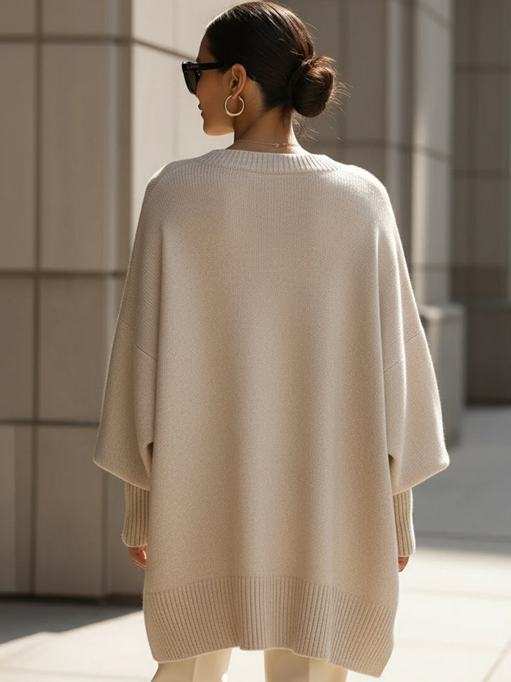 Fabienne | Pull oversize à ourlet asymétrique