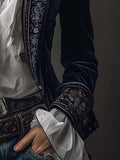 Julie | Veste longue en velours brodé