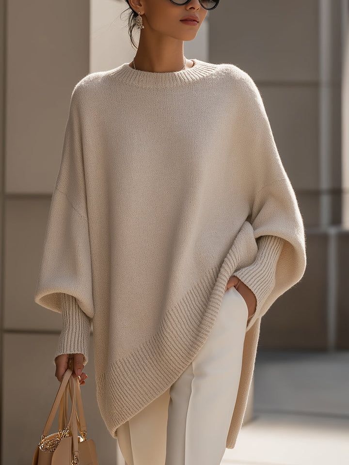 Fabienne | Pull oversize à ourlet asymétrique