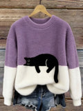 Nadine | Pull oversize à imprimé chats