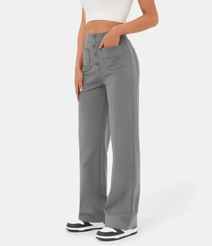 Caroline | Pantalon taille haute jambe droite