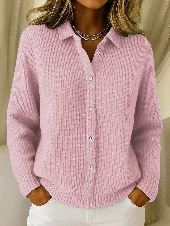 Sylvie | Pull en maille à col boutonné