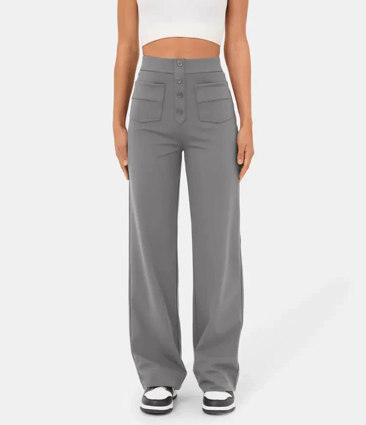 Caroline | Pantalon taille haute jambe droite
