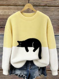 Nadine | Pull oversize à imprimé chats