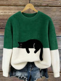 Nadine | Pull oversize à imprimé chats