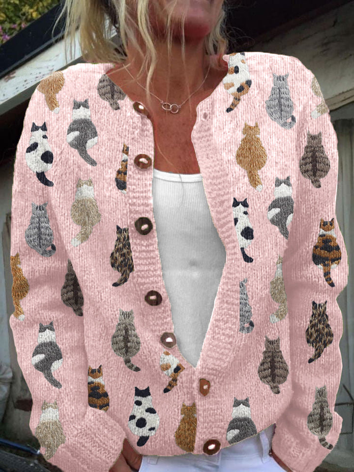 Corinne | Cardigan à imprimé chats