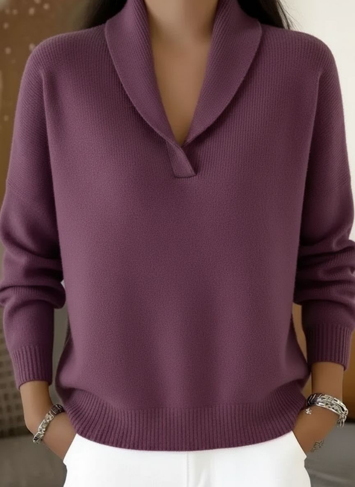 Virginie | Pull à col V drapé