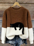 Nadine | Pull oversize à imprimé chats