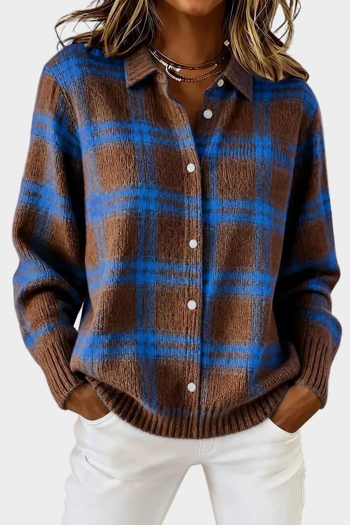 Florence | Cardigan à carreaux boutonné