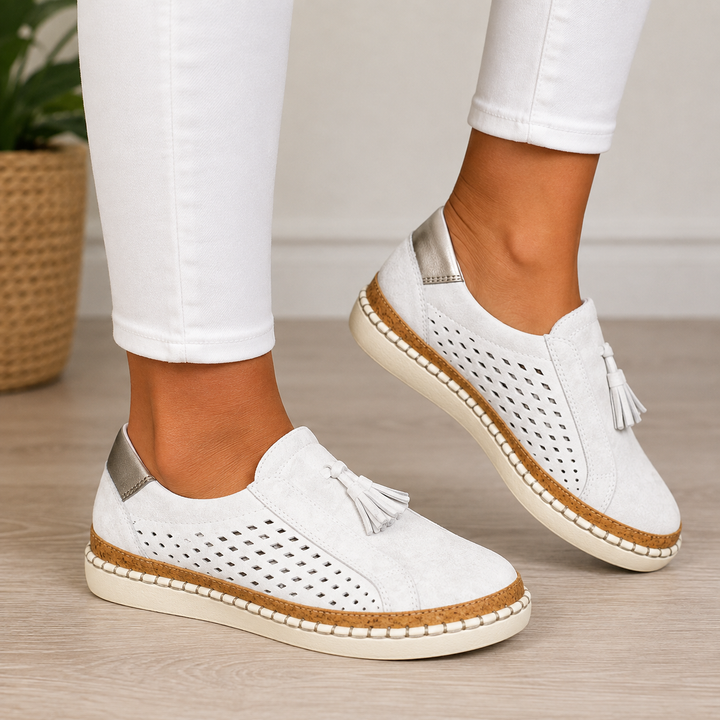 Christine | Mocassins en daim perforé