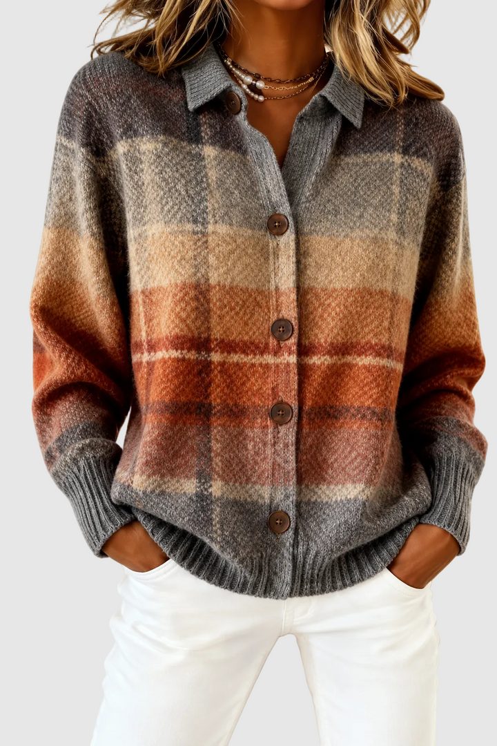 Florence | Cardigan à carreaux boutonné