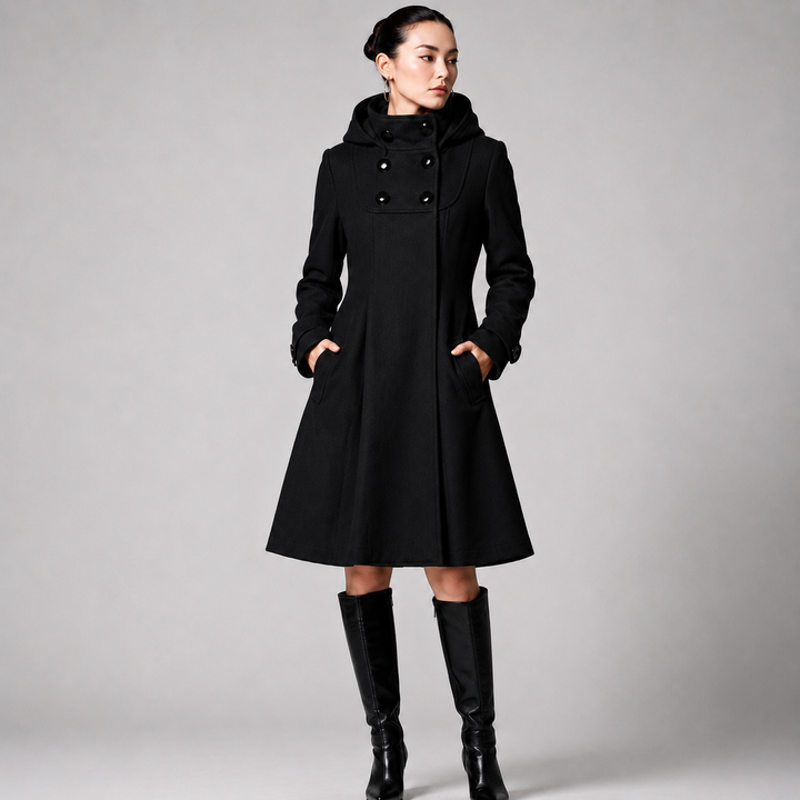 Adrienne | Manteau mi-long à capuche