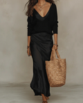 Catherine | Ensemble robe satinée et pull