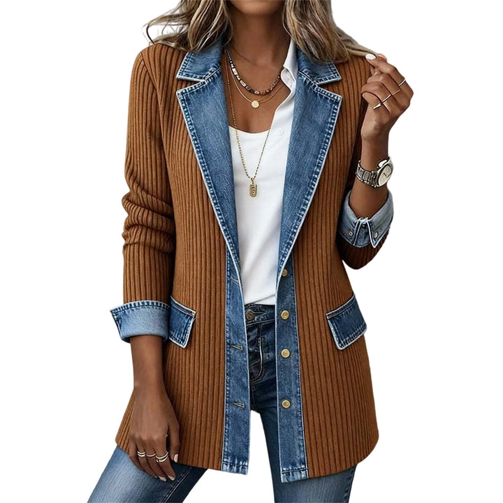 Stéphanie | Cardigan à détails en jean