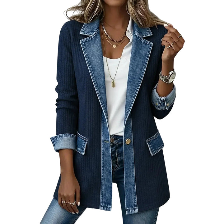 Stéphanie | Cardigan à détails en jean