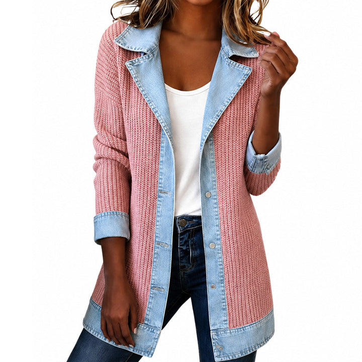Stéphanie | Cardigan à détails en jean