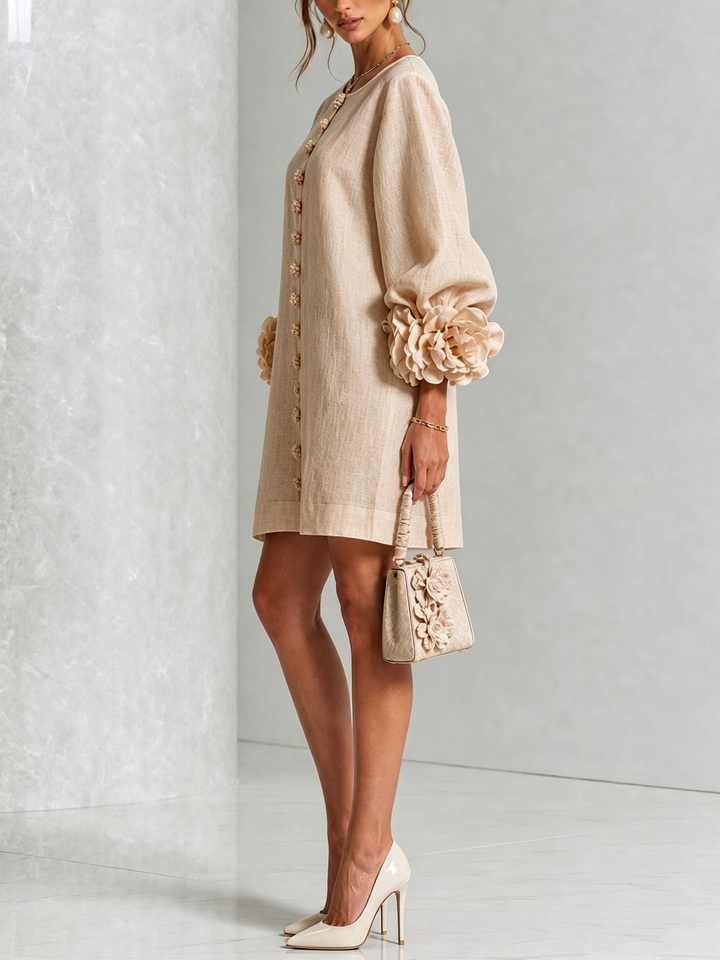 Claire | Robe courte à manches bouffantes