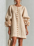 Claire | Robe courte à manches bouffantes