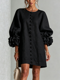 Claire | Robe courte à manches bouffantes
