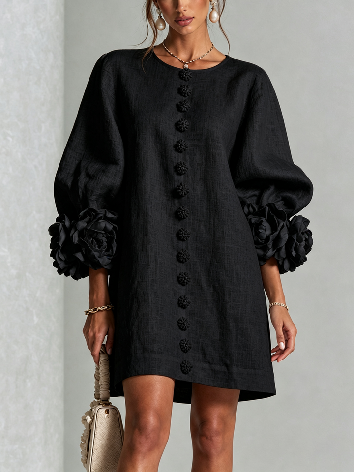 Claire | Robe courte à manches bouffantes