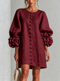 Claire | Robe courte à manches bouffantes