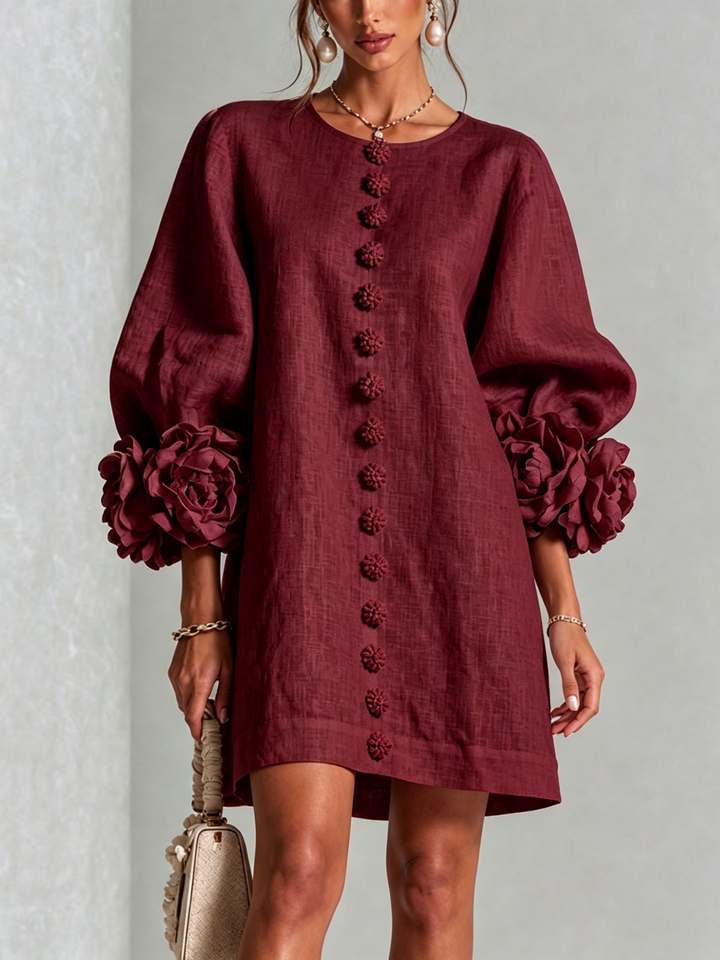 Claire | Robe courte à manches bouffantes