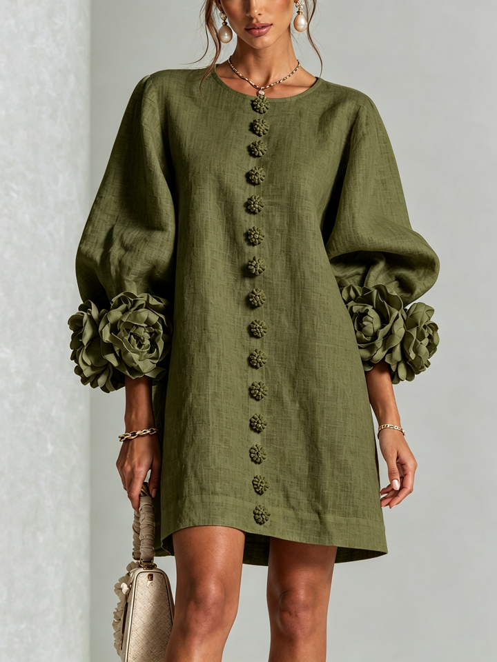 Claire | Robe courte à manches bouffantes