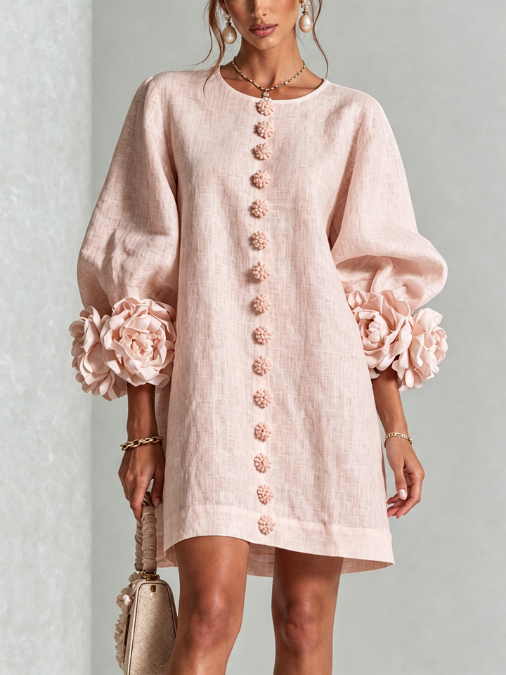 Claire | Robe courte à manches bouffantes