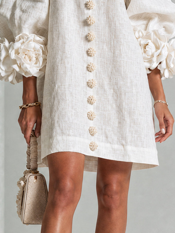 Claire | Robe courte à manches bouffantes