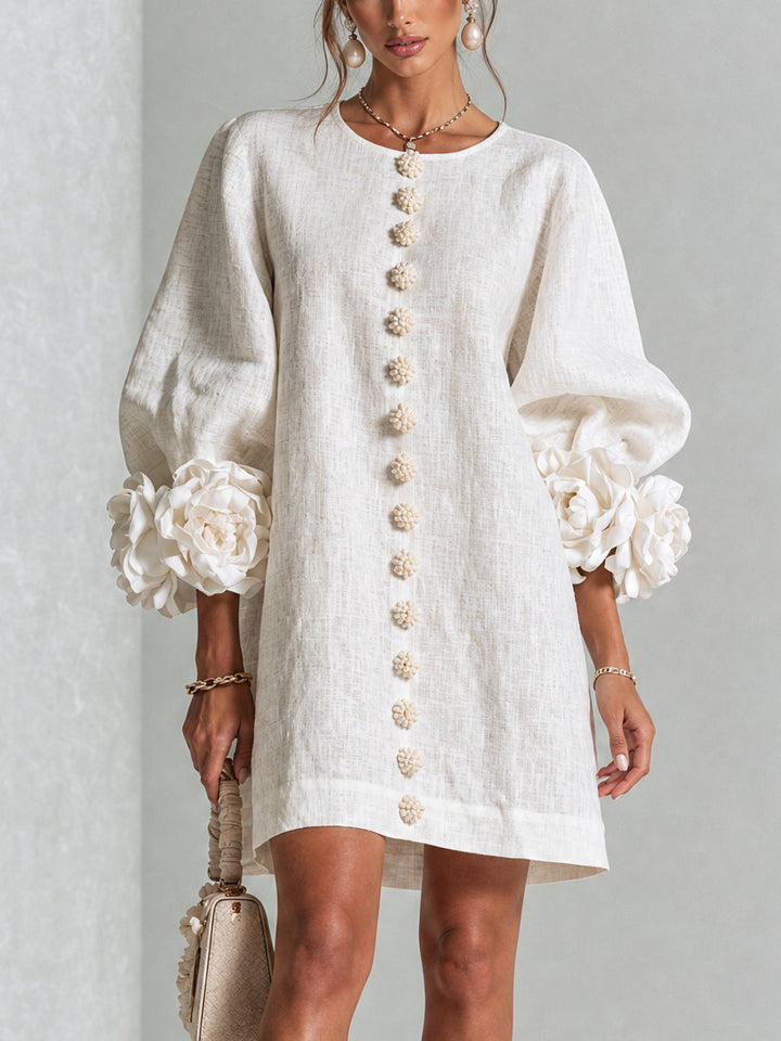 Claire | Robe courte à manches bouffantes