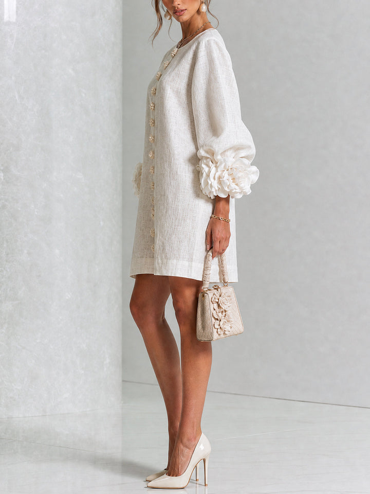 Claire | Robe courte à manches bouffantes