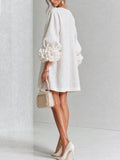 Claire | Robe courte à manches bouffantes