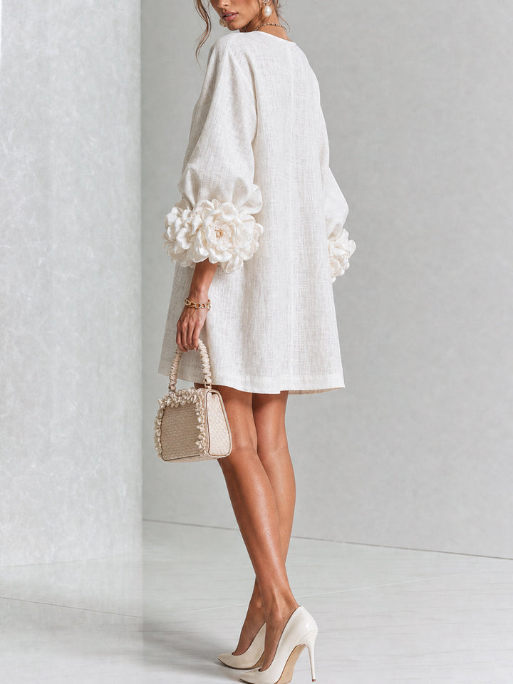 Claire | Robe courte à manches bouffantes