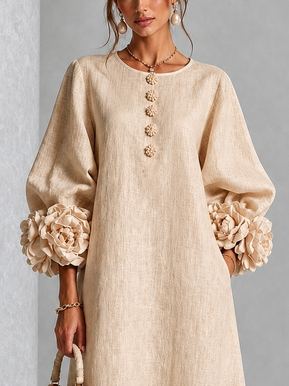 Robe Élodie beige - portée