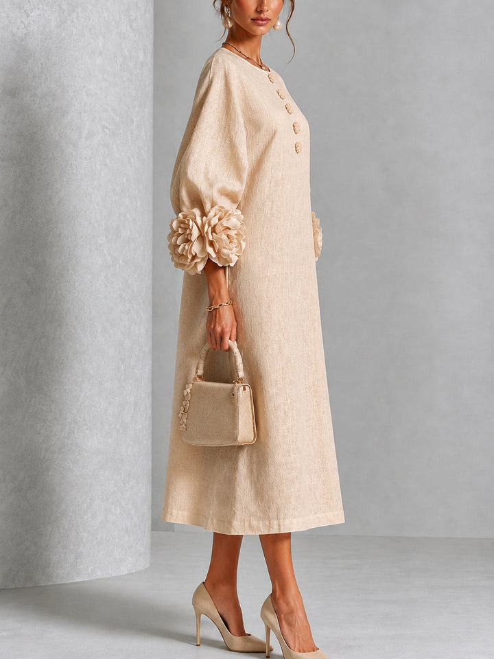 Robe Élodie beige - détail