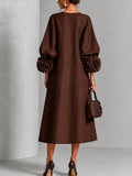 Robe Élodie marron chocolat - détail