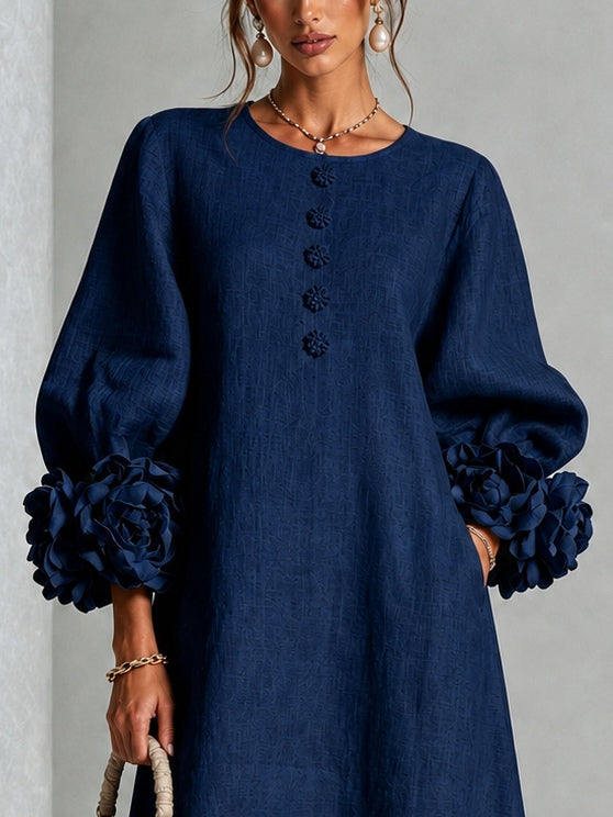 Robe Élodie bleu marine - portée