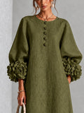 Robe Élodie vert olive - portée
