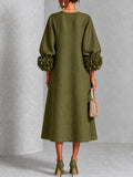 Robe Élodie vert olive - détail