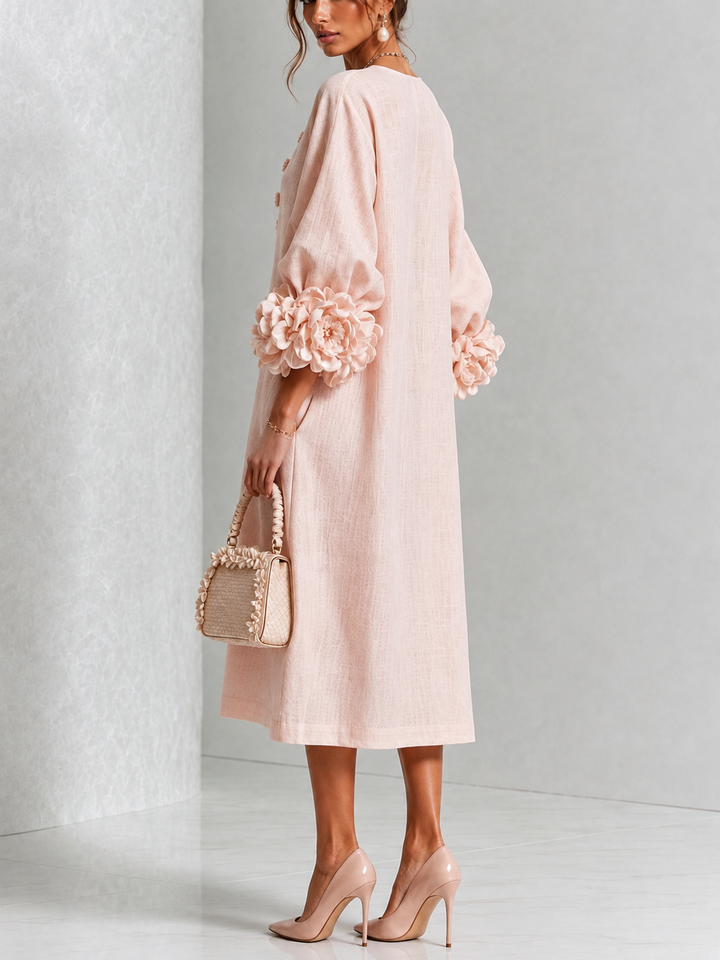 Robe Élodie rose - détail