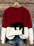 Nadine | Pull oversize à imprimé chats