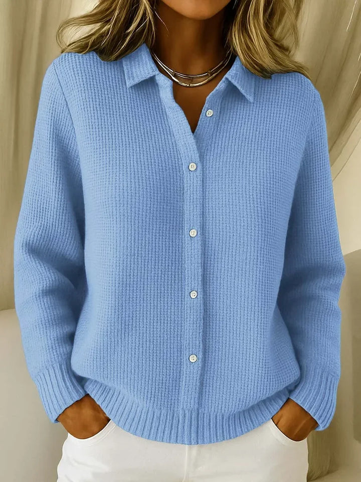 Sylvie | Pull en maille à col boutonné