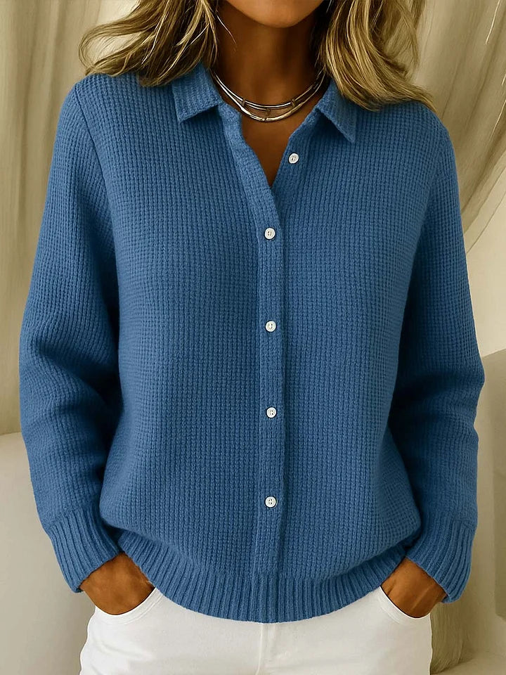 Sylvie | Pull en maille à col boutonné