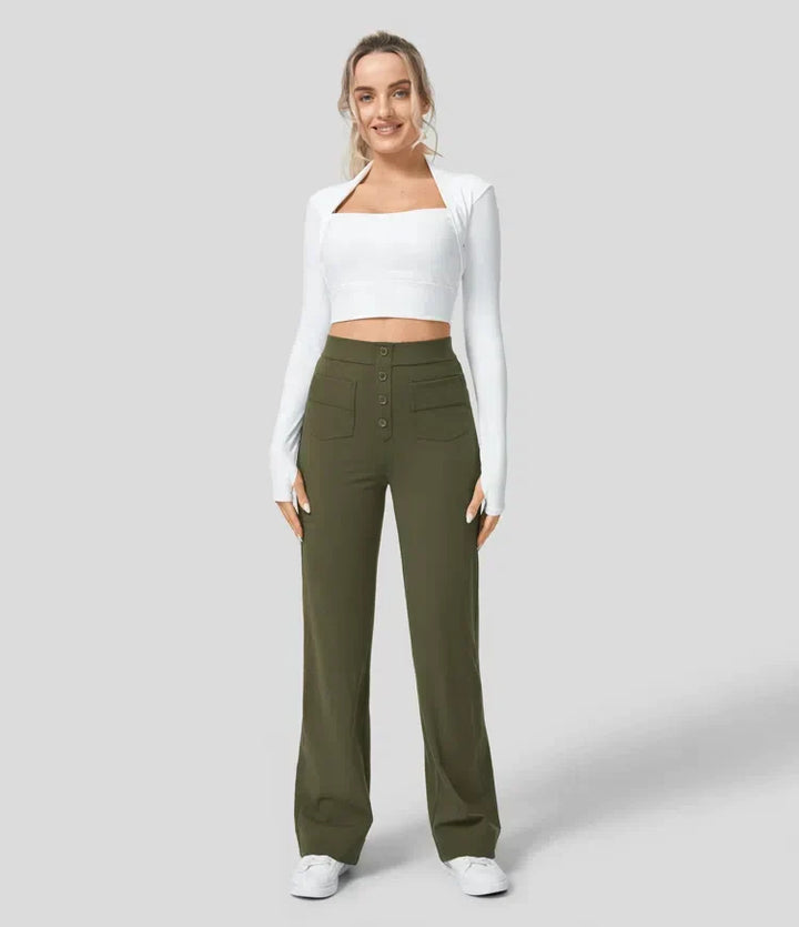 Caroline | Pantalon taille haute jambe droite