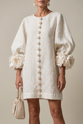 Claire | Robe courte à manches bouffantes