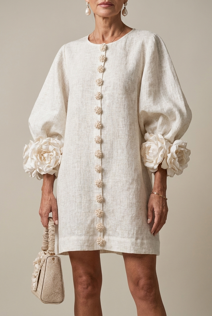 Claire | Robe courte à manches bouffantes