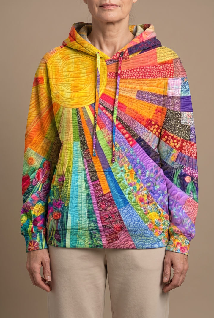 Laura | Sweat à capuche patchwork bohème