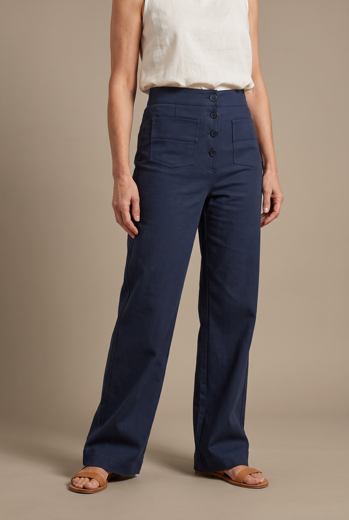 Caroline | Pantalon taille haute jambe droite