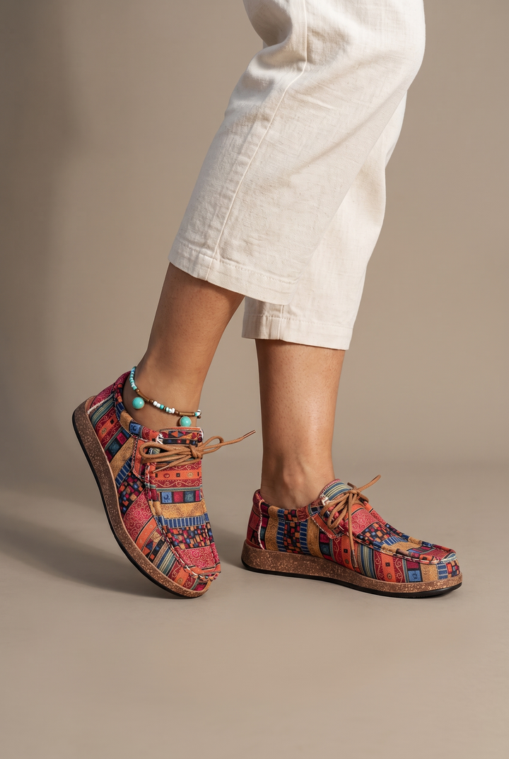 Audrey | Baskets patchwork à plateforme