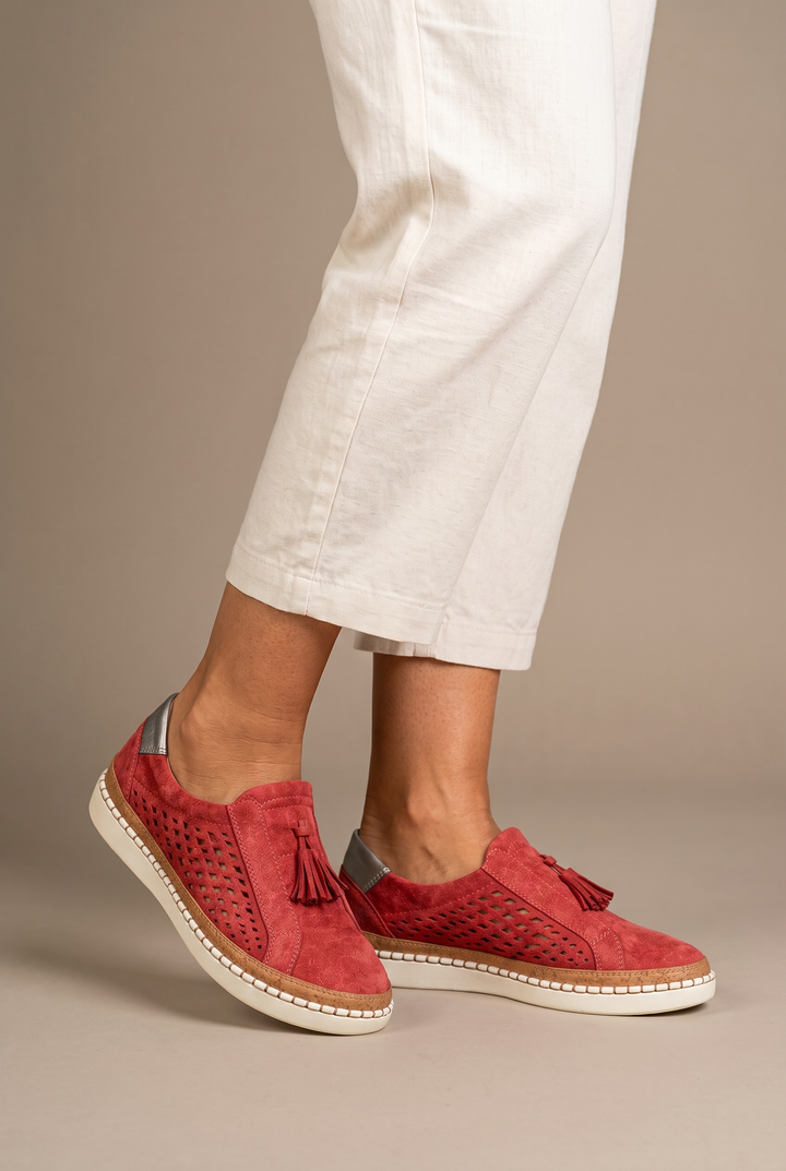Christine | Mocassins en daim perforé